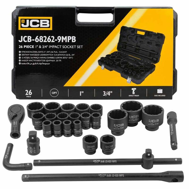 JCB 26-delige Slagdoppenset incl. ratelsleutel en verlengstukset | JCB-68262-9MPB - Afbeelding 4
