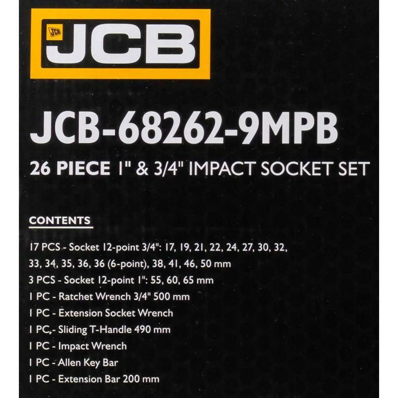 JCB 26-delige Slagdoppenset incl. ratelsleutel en verlengstukset | JCB-68262-9MPB - Afbeelding 5